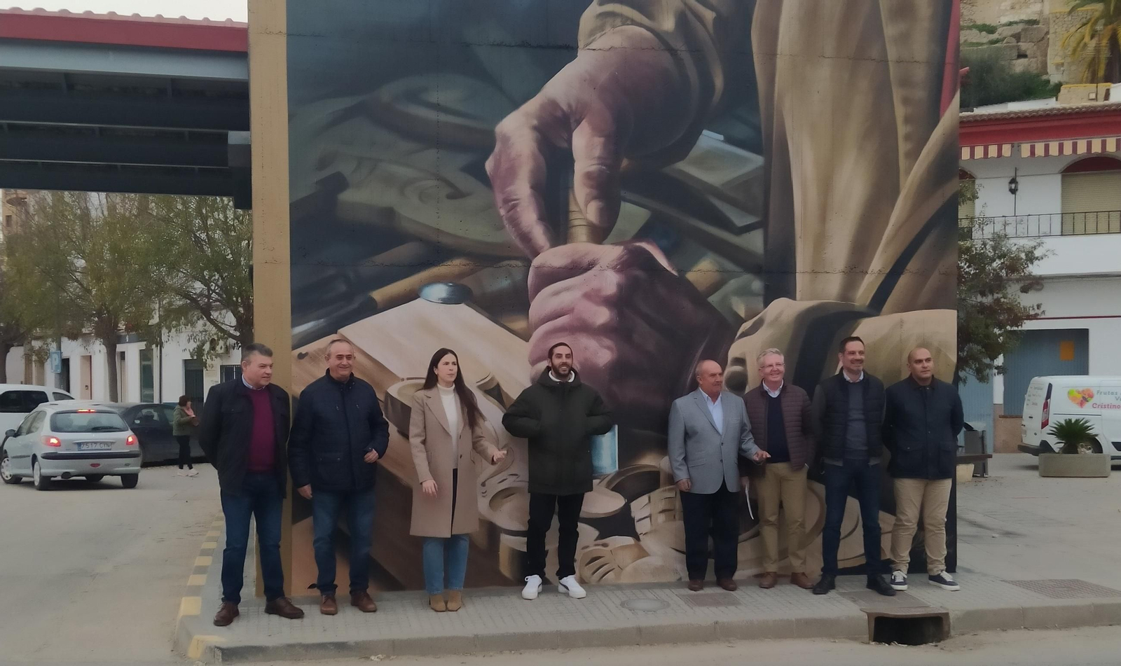 Inauguración del mural realizado por Sake en Castro del Río.