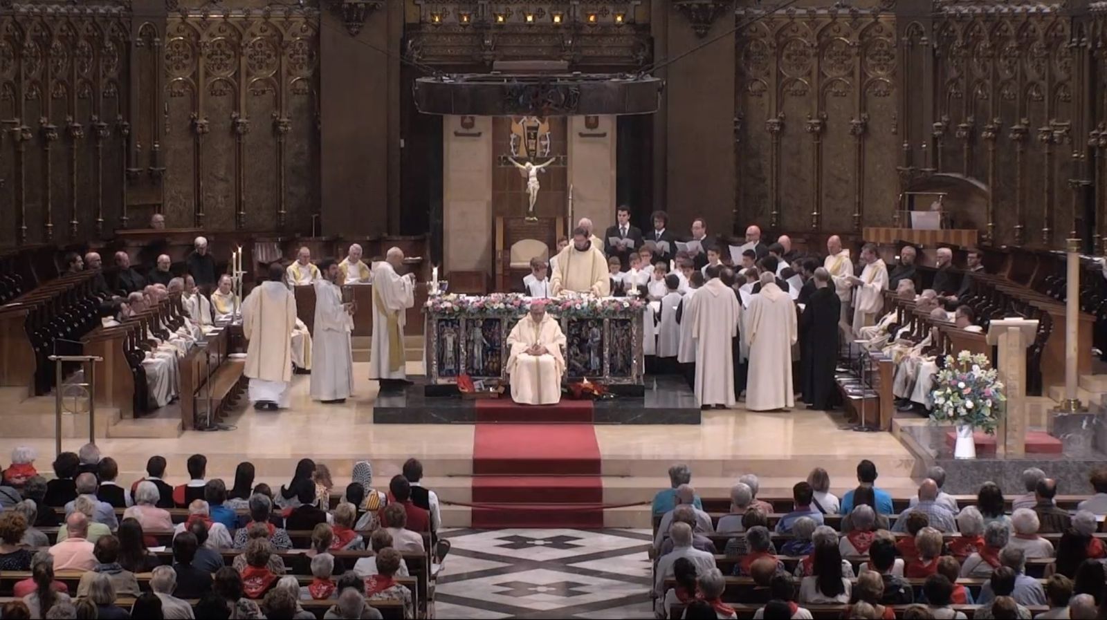 Un momento de la homilía del abad de Montserrat