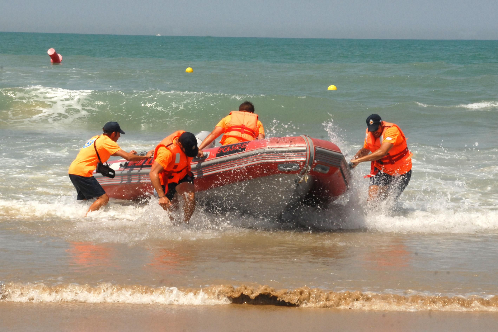 Un simulacro de salvamento en San Fernando.
