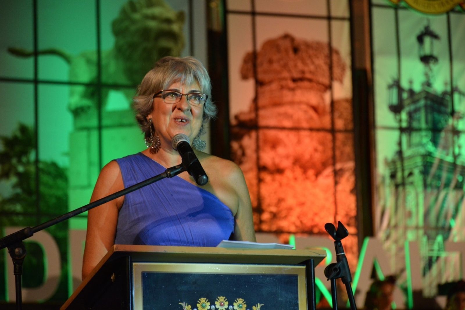 Carmina Barroso durante el pregón de la Feria Real de 2017.
