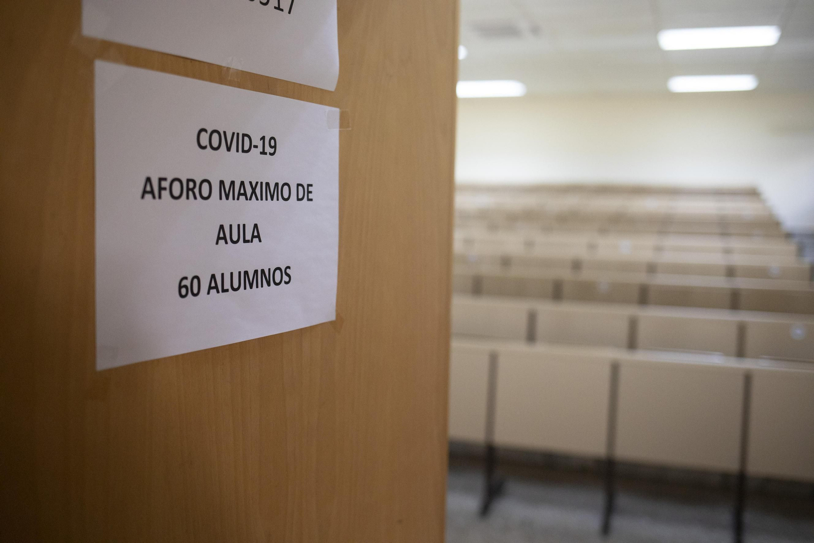 Aula para la realización de exámenes en Farmacia.