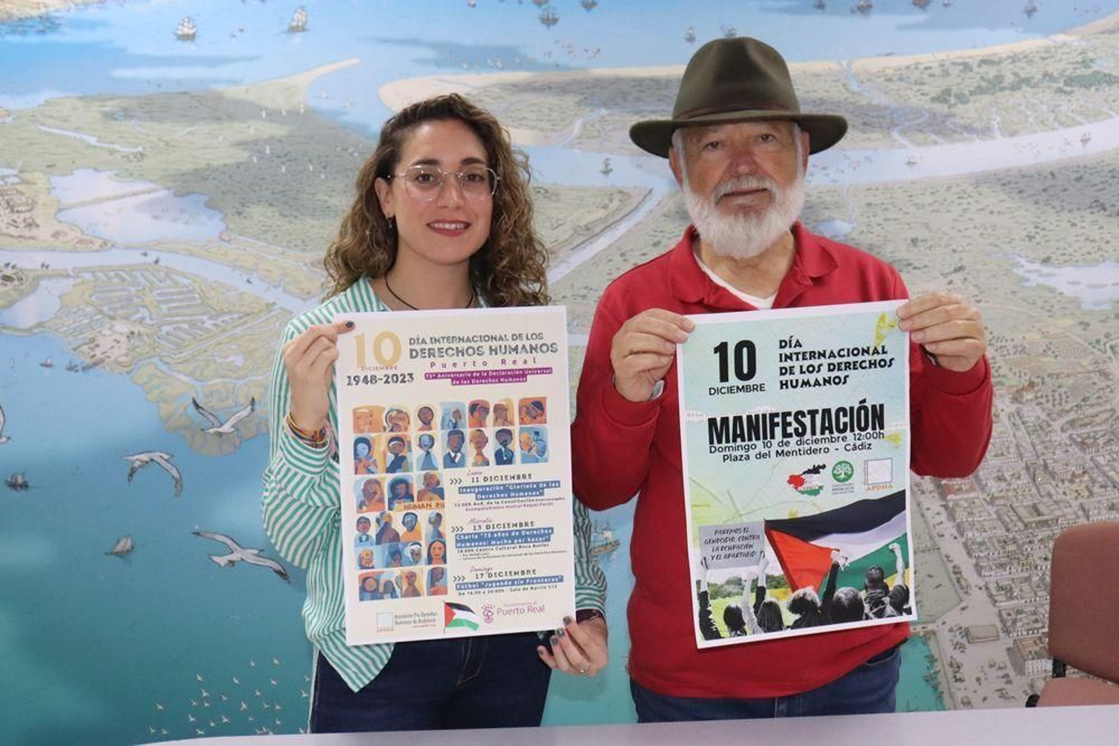 Lorena Días y Rafael Lara en la presentación de los actos Lorena Días y Rafael Lara en la presentación de los actos