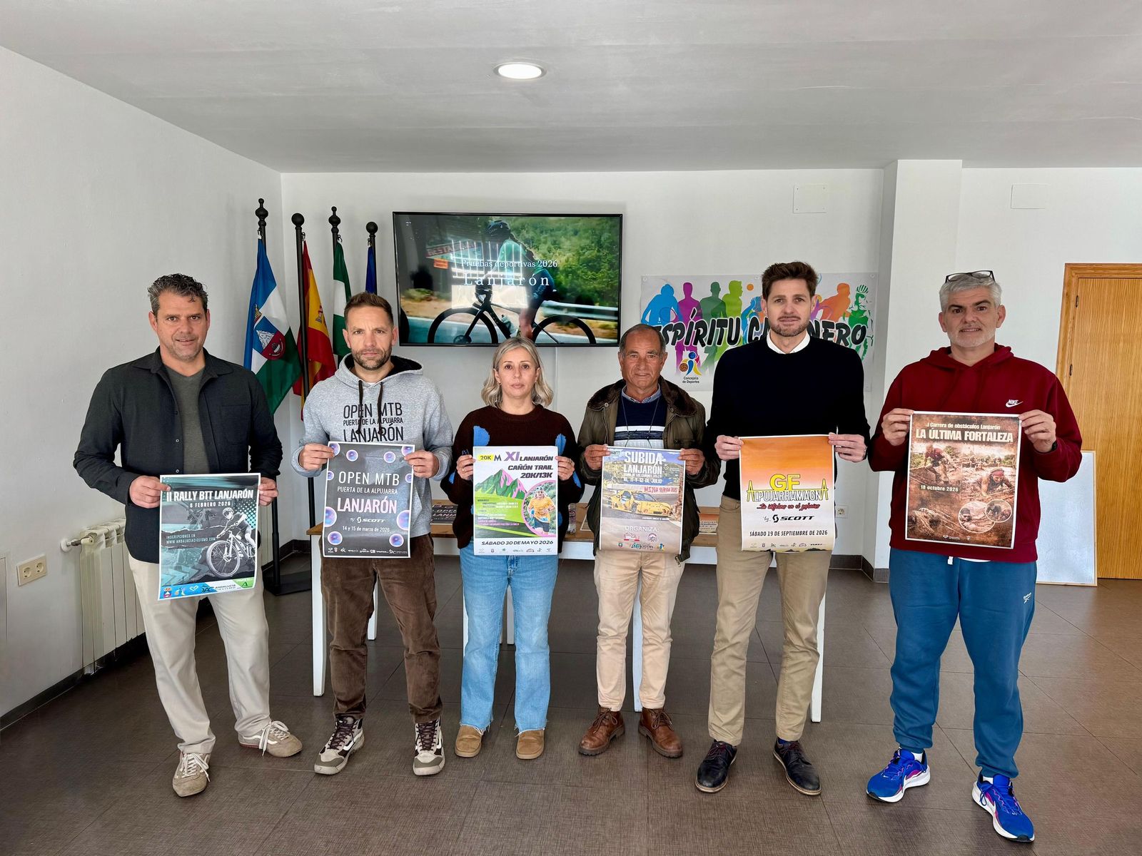 Imagen de la presentación de los eventos deportivos en Lanjarón para 2026