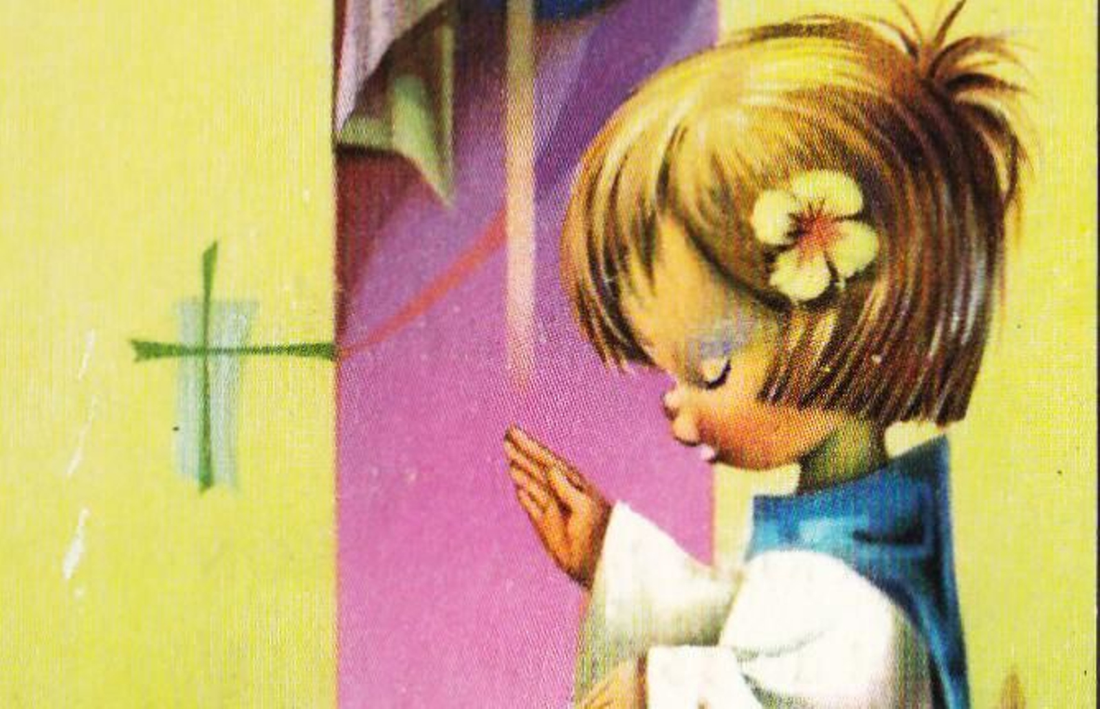 Ilustración típica de los recordatorios de Comunión de los años 70