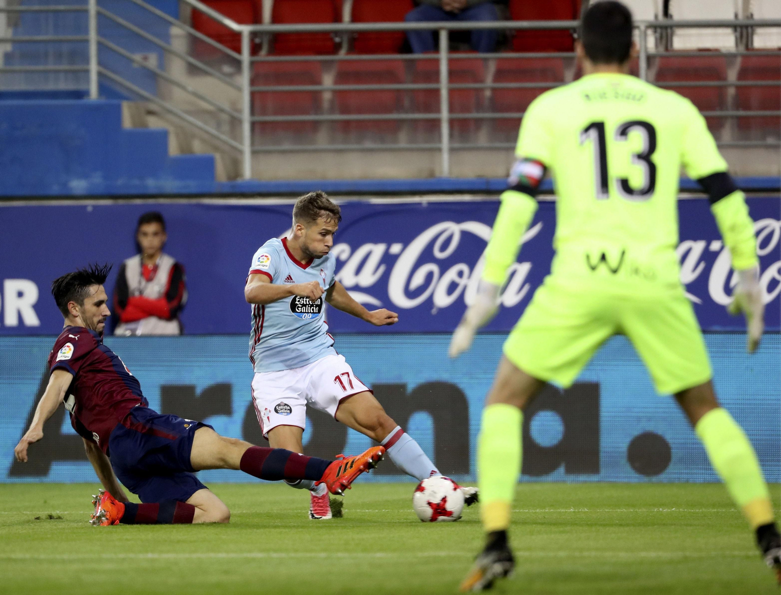Andrew Hjulsager, en uno de los pocos partidos que ha jugado esta temporada con el Celta.
