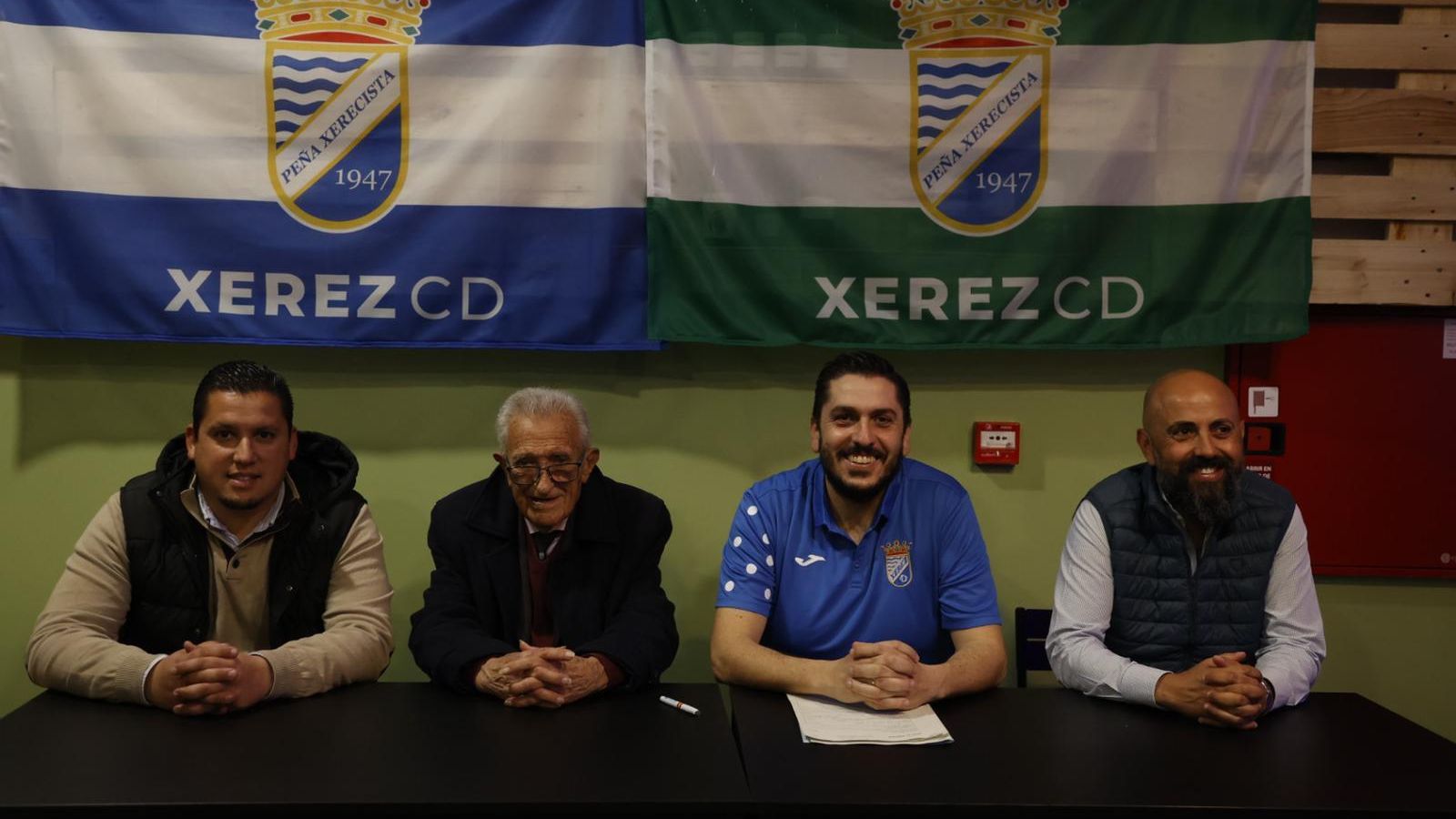 Jorge Garrido, Rafa Verdú, Iván Jiménez y Juan Luis Gil, en el acto de presentación de la peña.
