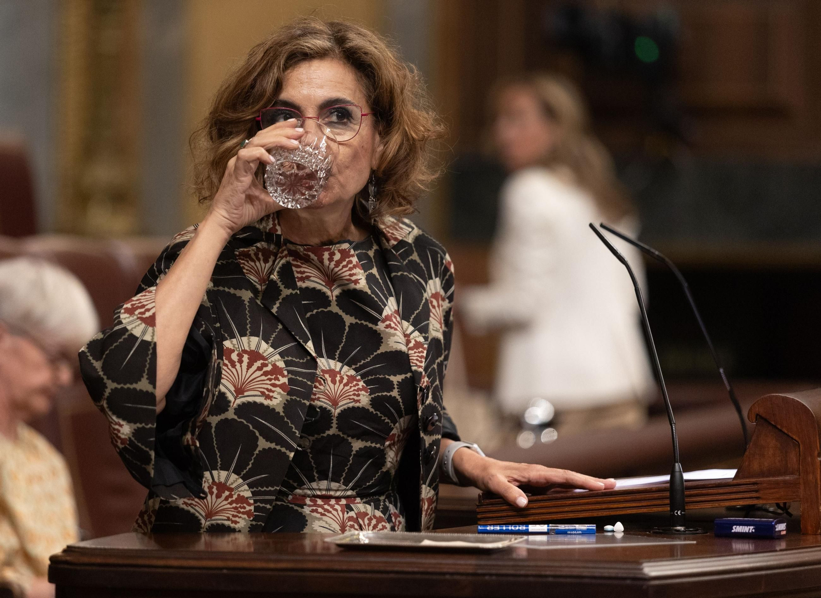 La vicepresidenta y ministra de Hacienda, María Jesús Montero, en el Congreso.