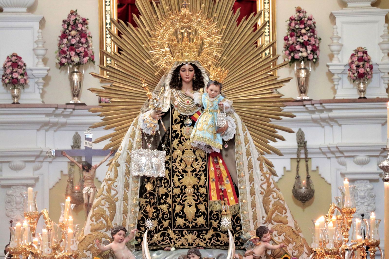 La Virgen del Carmen en su veneración del año 2020.