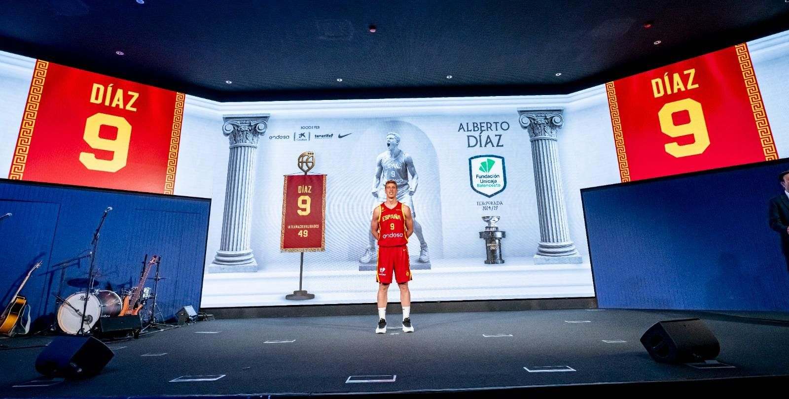 Alberto Díaz y Mario Saint-Supéry, en la presentación de España para el Eurobasket
