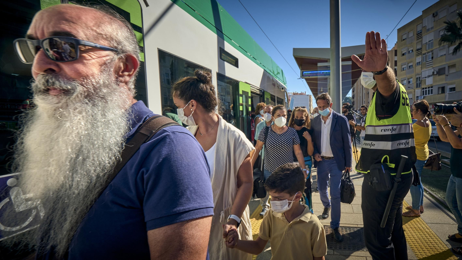 Simulacro de accidente del tranvía en San Fernando