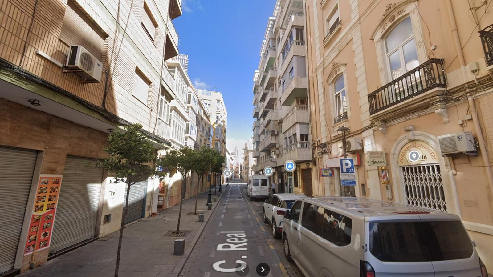 La calle Real de Almería, lugar del siniestro.
