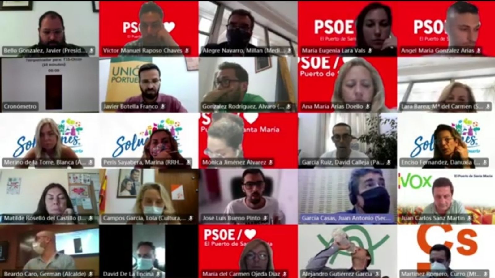 Una imagen del pleno telemático celebrado este viernes.