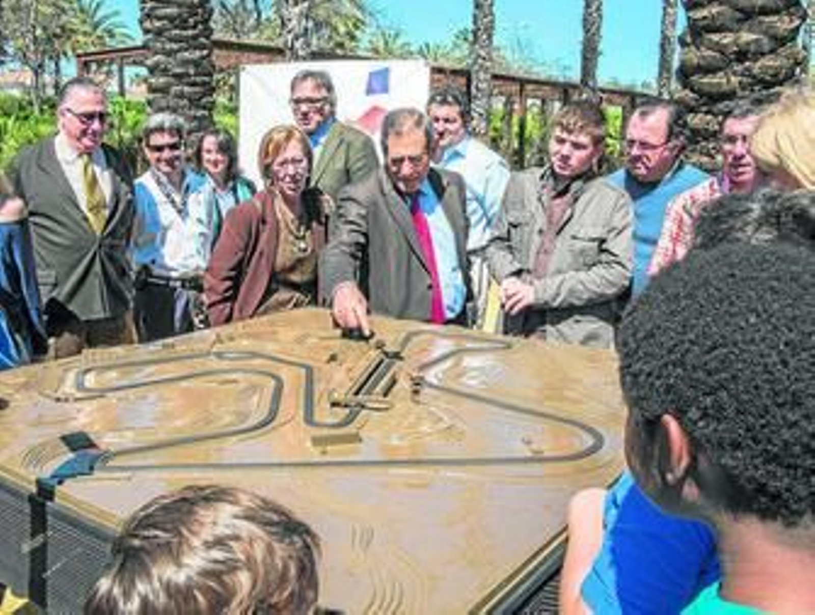 La maqueta del circuito inaugurada ayer en el Parque de las Naciones.
