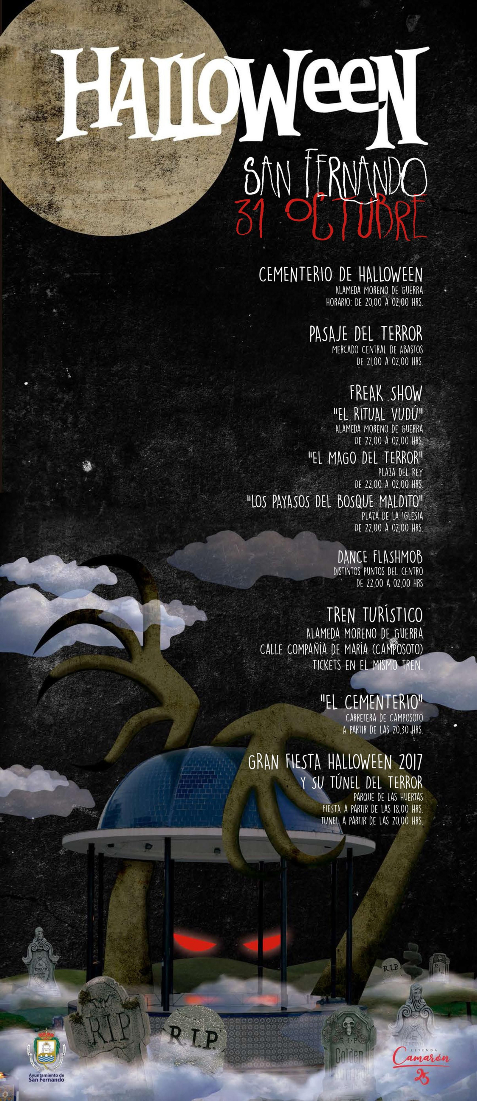 Cartel que anuncia las actividades de Halloween en La Isla