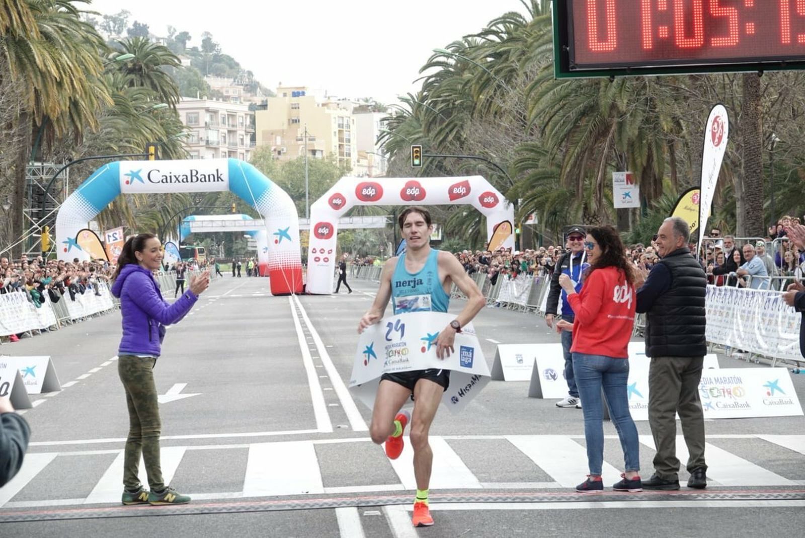 Cristóbal Ortigosa, a su llegada a la meta.