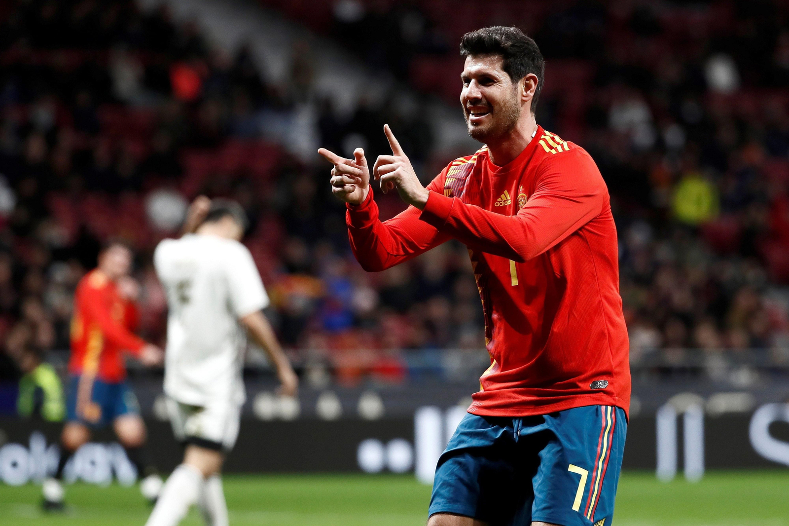 Albert Luque, con la España de veteranos.