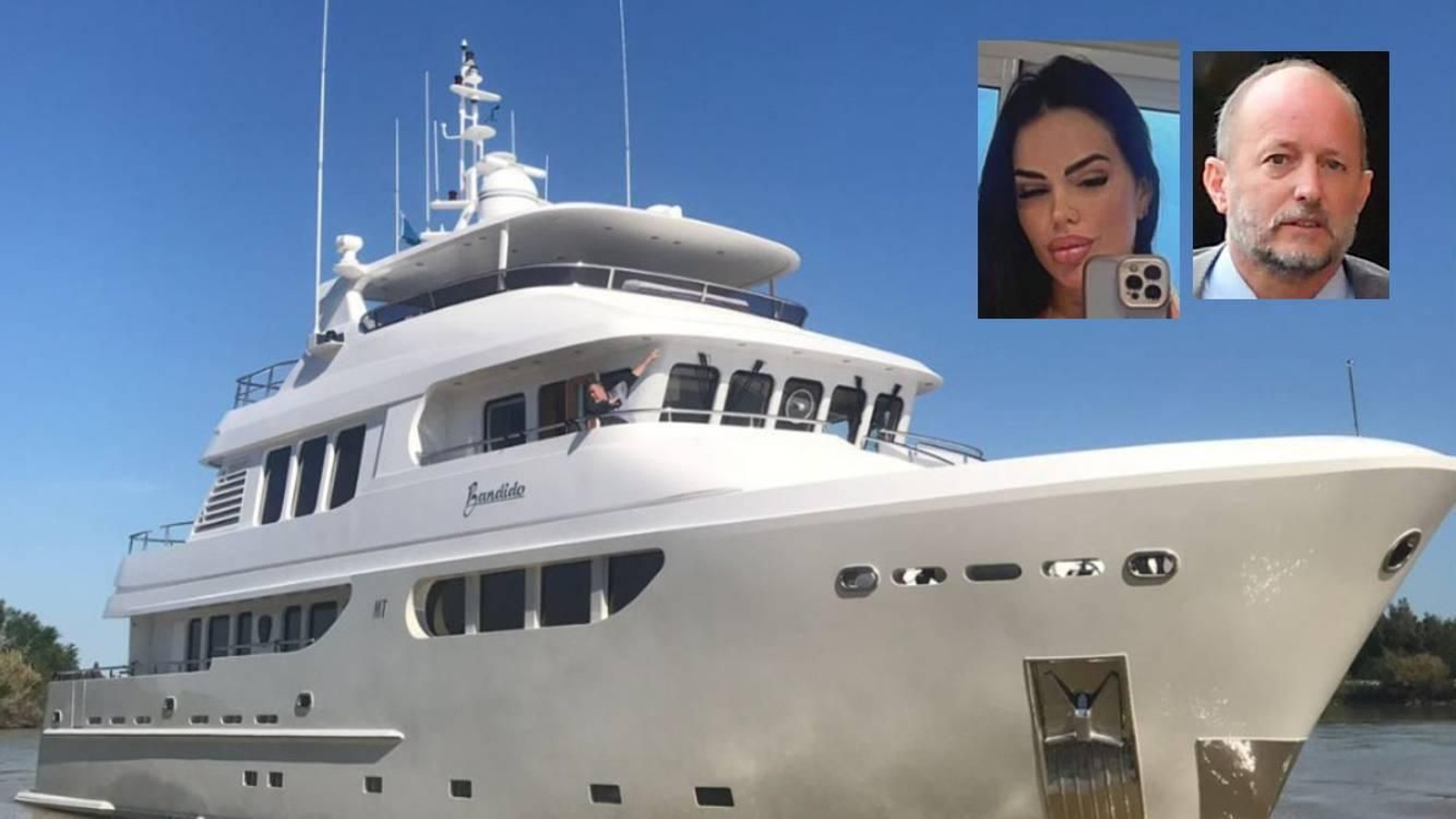 Sofía Clerici, y Martín Insaurralde, sobre una fotografía del Bandido 90.