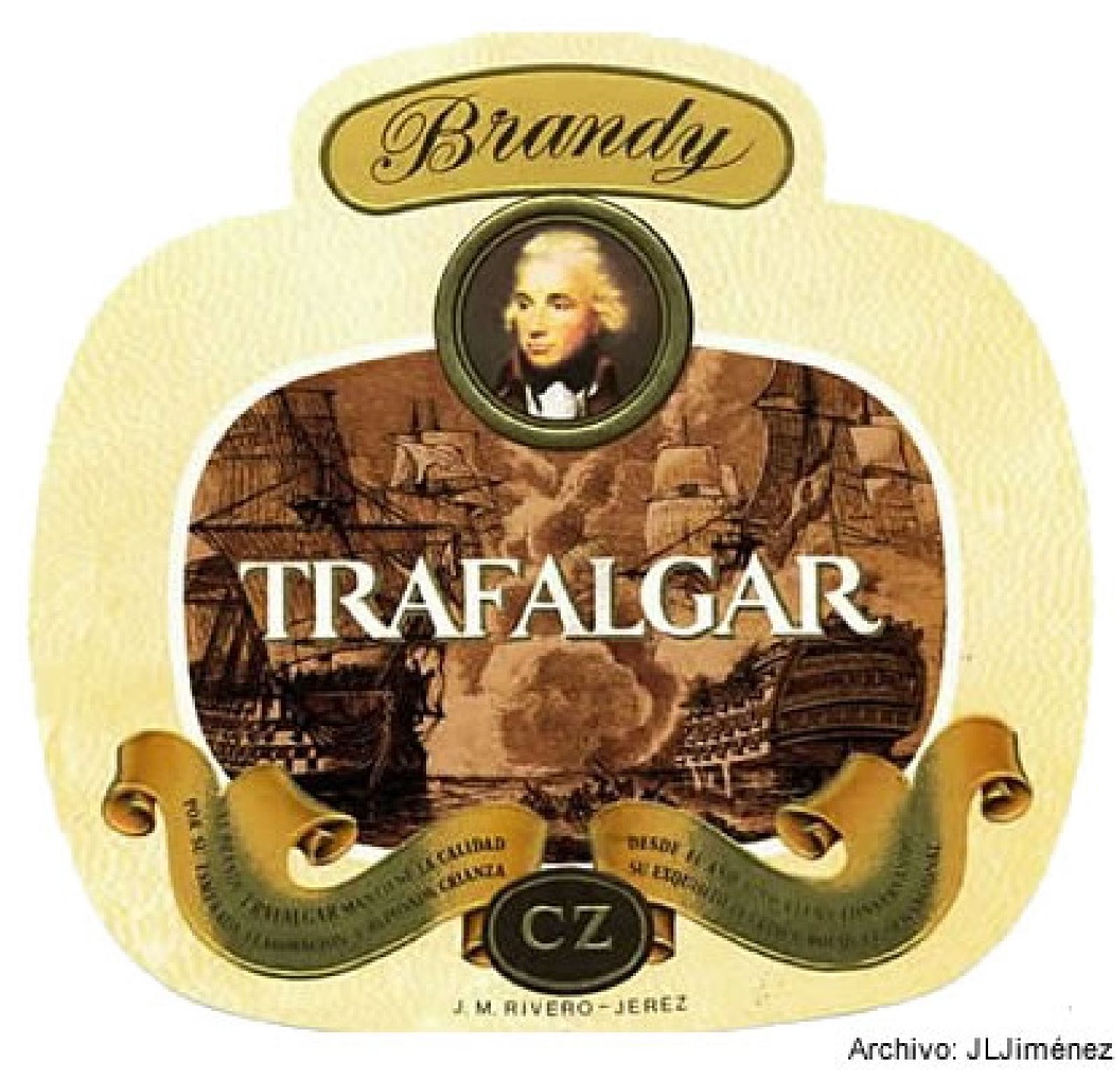 El almirante Nelson, pintado por Lamuel Francis, ilustran el brandy Trafalgar de CZ.