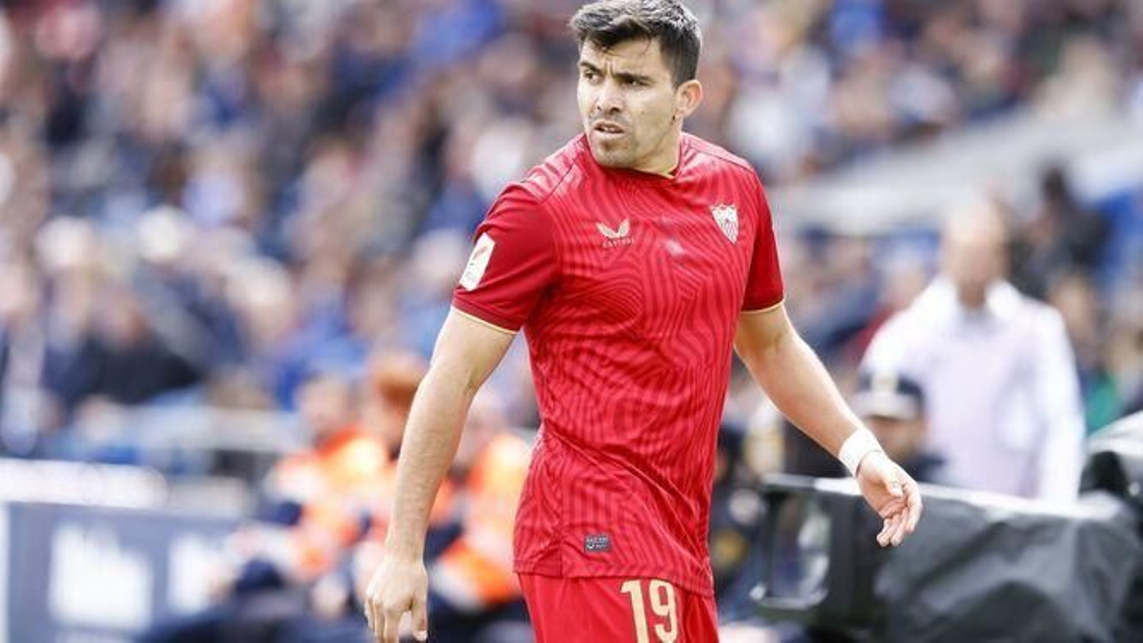 Acuña, durante el partido del Sevilla en Getafe.