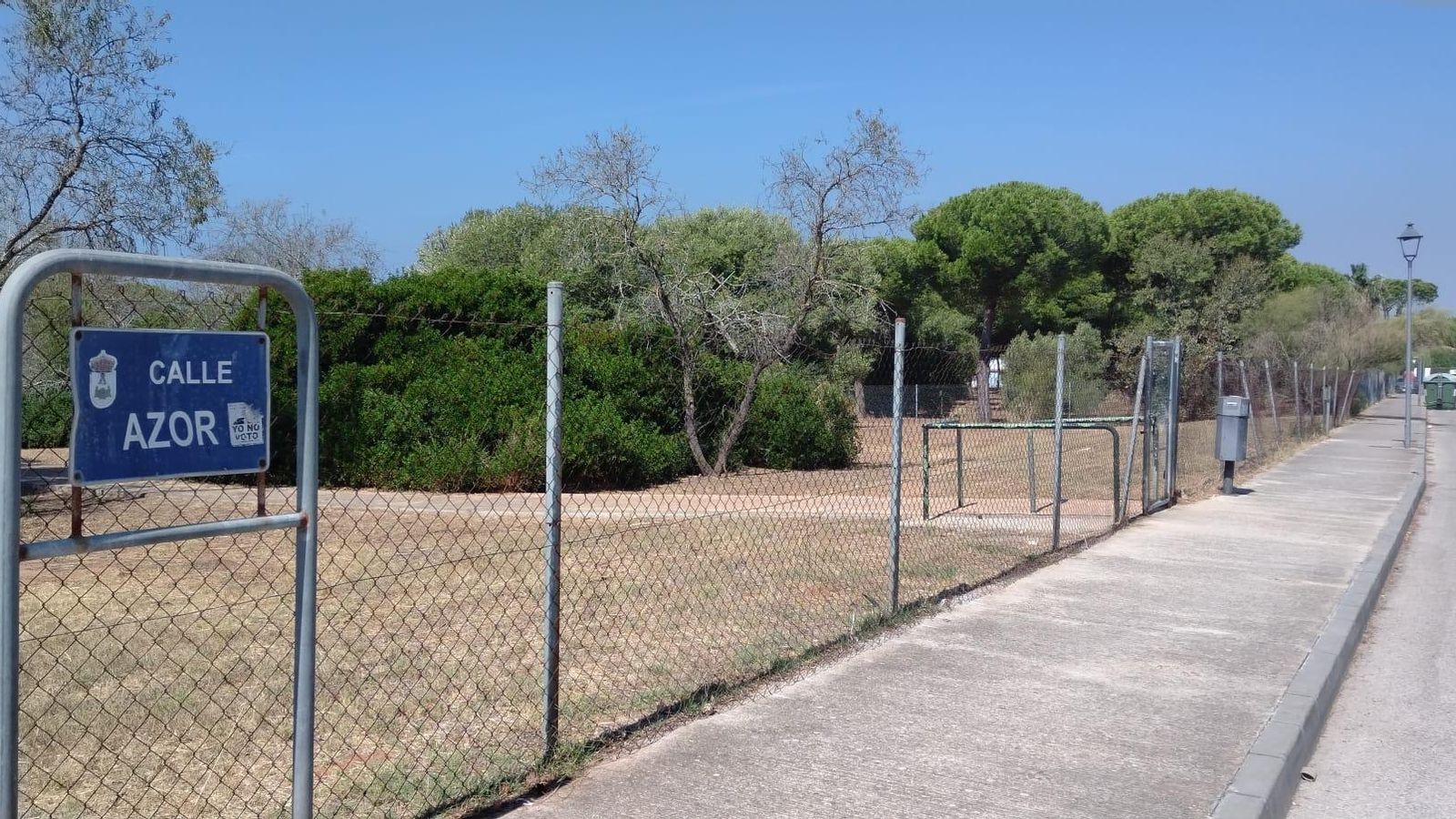 Una imagen del pinar junto a la calle Azor, que se plentea ampliar.