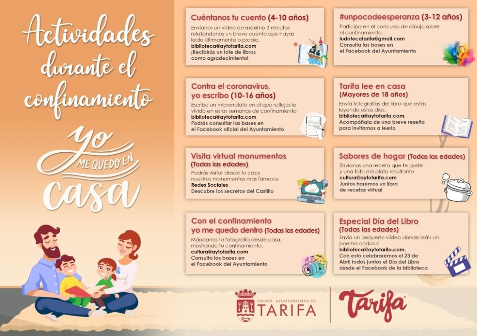 El cartel de las actividades que propone el Ayuntamiento de Tarifa