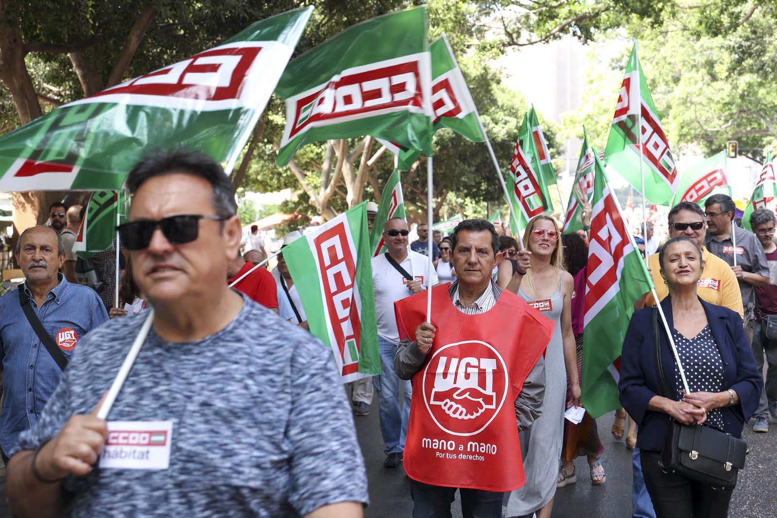 La manifestación del 1º de mayo de Málaga, en fotos