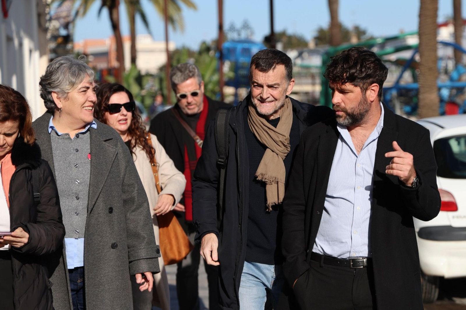 El dirigente de IU, en su visita a la ciudad.