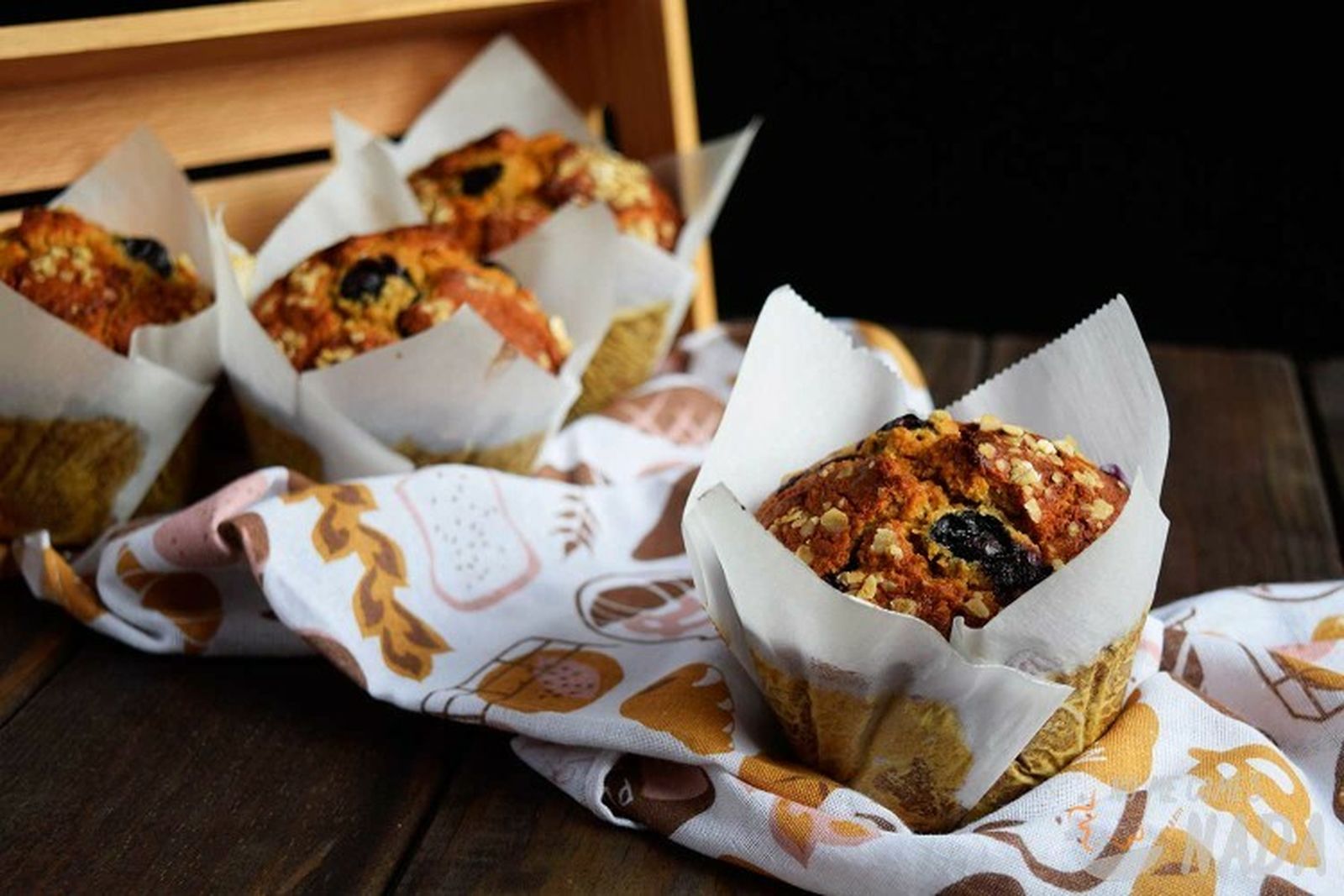 Receta de muffins de avena y arándanos