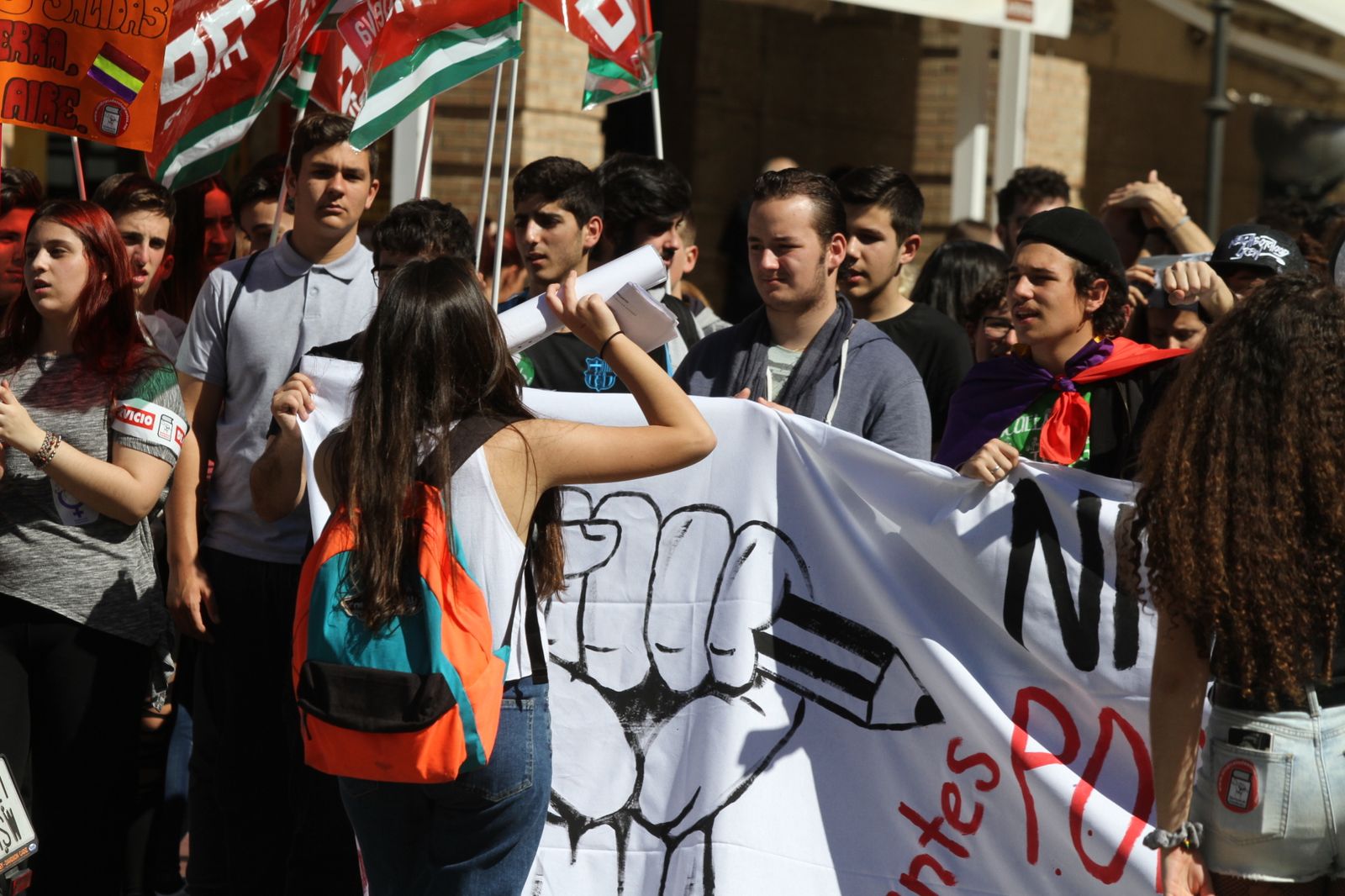 Imágenes  de la manifestación contra la Lomce en Huelva
