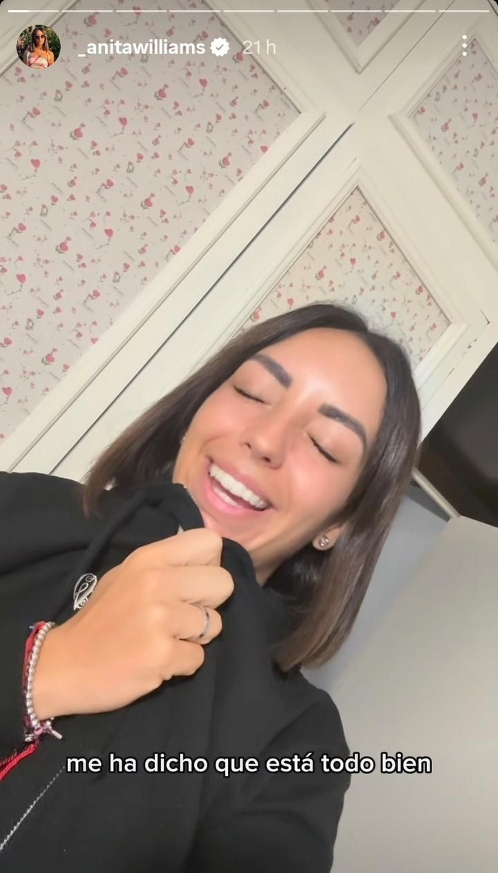 La felicidad de Anita al comunicar a sus seguidores que se encuentra bien tras conocer los resultados de la biopsia.