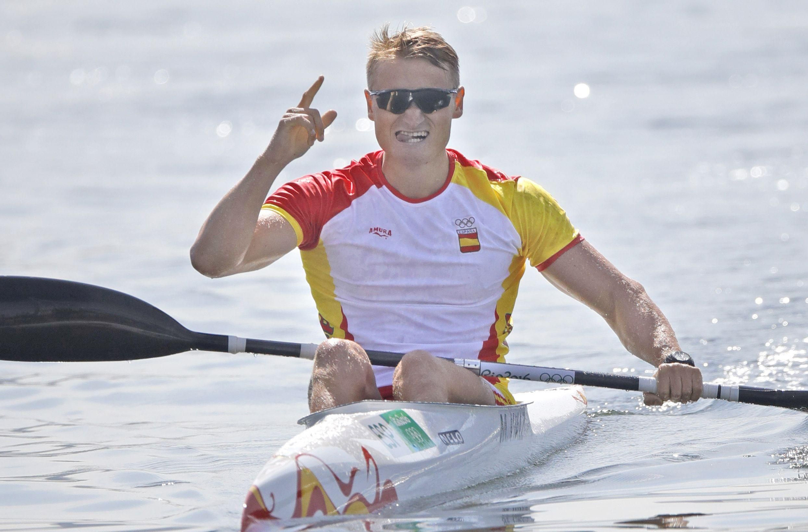 Marcus Cooper Walz celebra su victoria en la final de K1 1000 metros de los Juegos Olímpicos Río 2016.