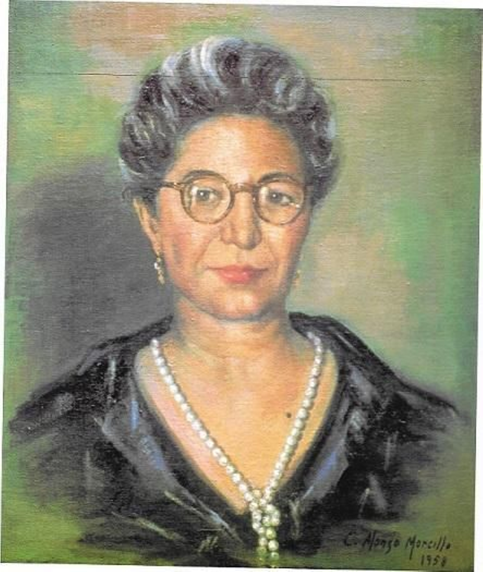Retrato de Trinidad Morcillo Raya realizado por su hija Cristina Alonso Morcillo.