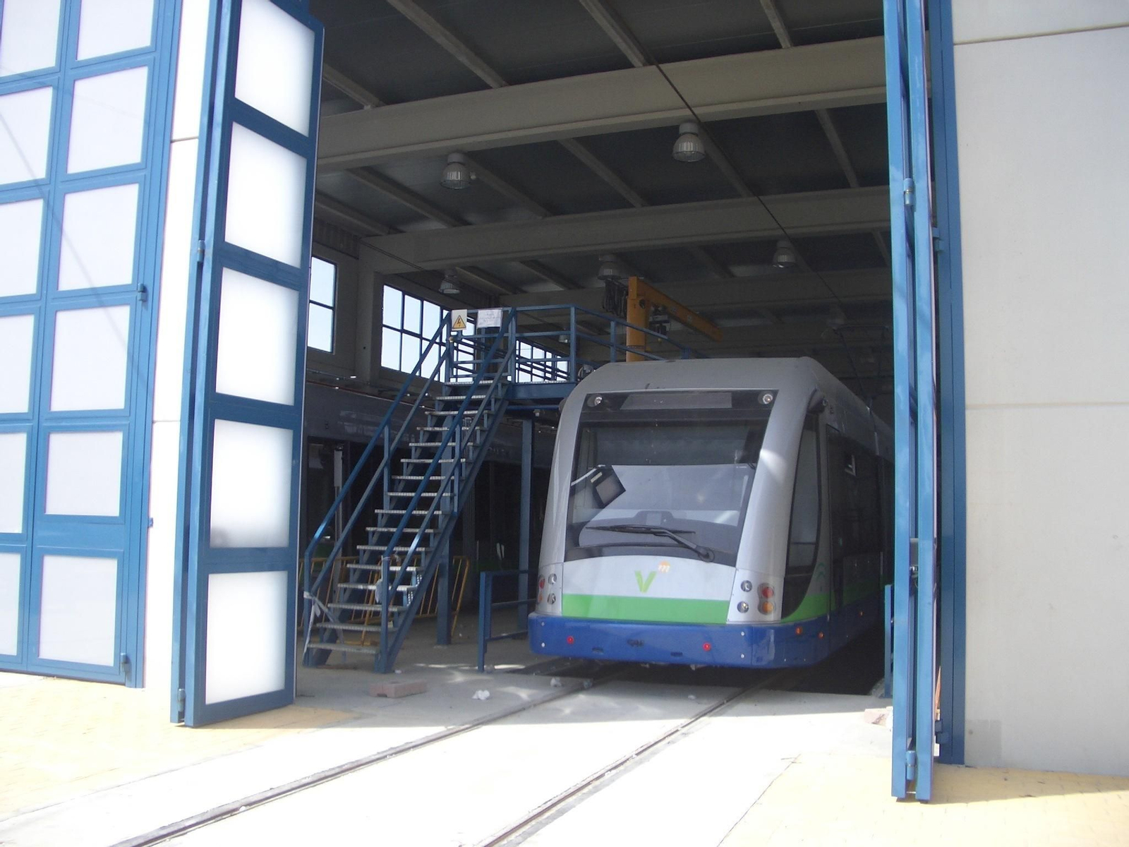 Tranvía en la cochera