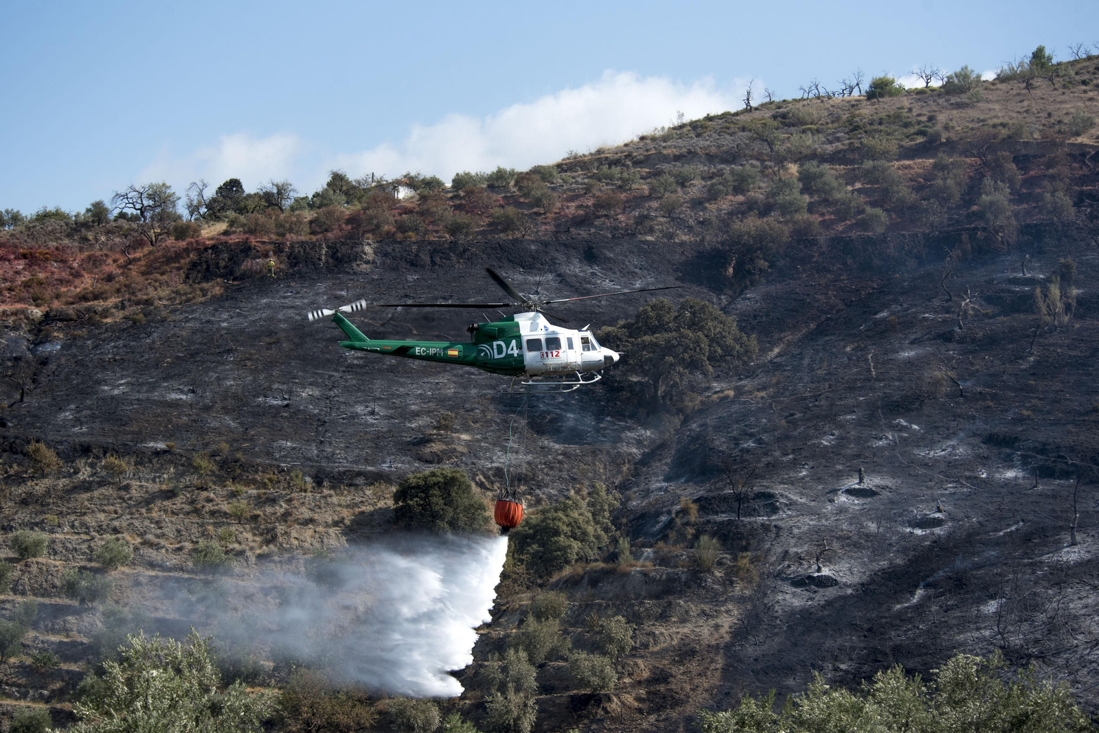 Imágenes del incendio ya estabilizado en Pinos del Valle