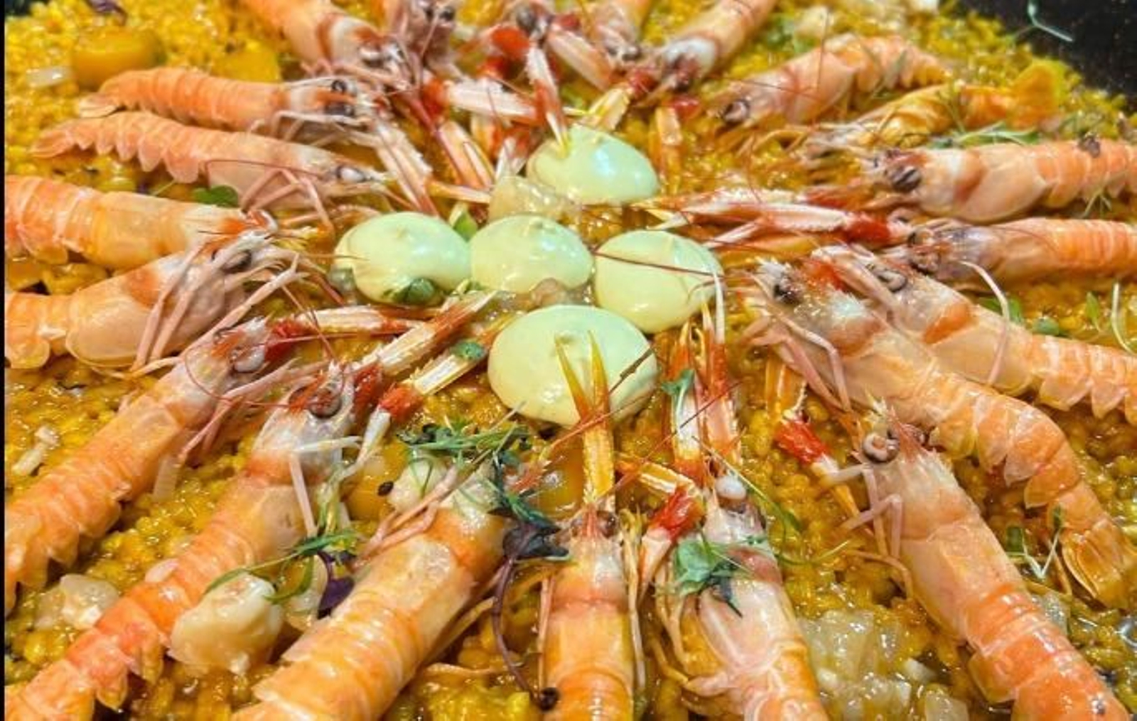 Imagen de una de las incréibles paellas de Alternativo, en Almuñécar.