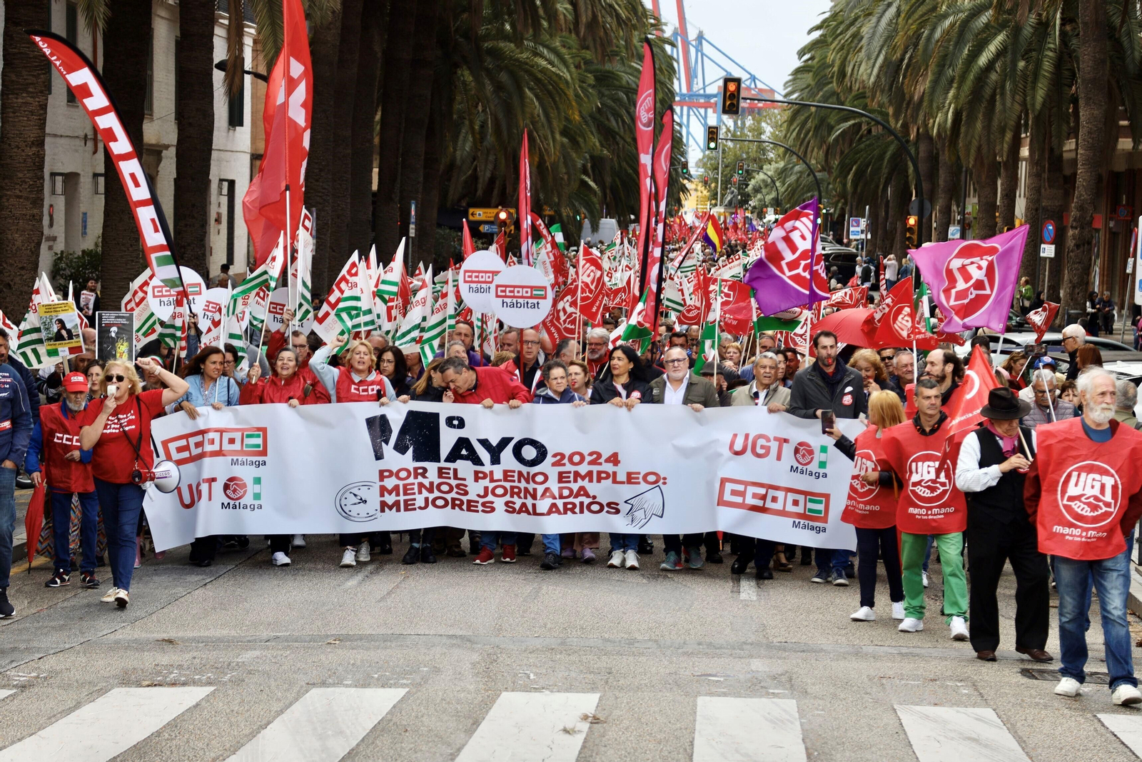 La manifestación del 1 de mayo en Málaga, en fotos