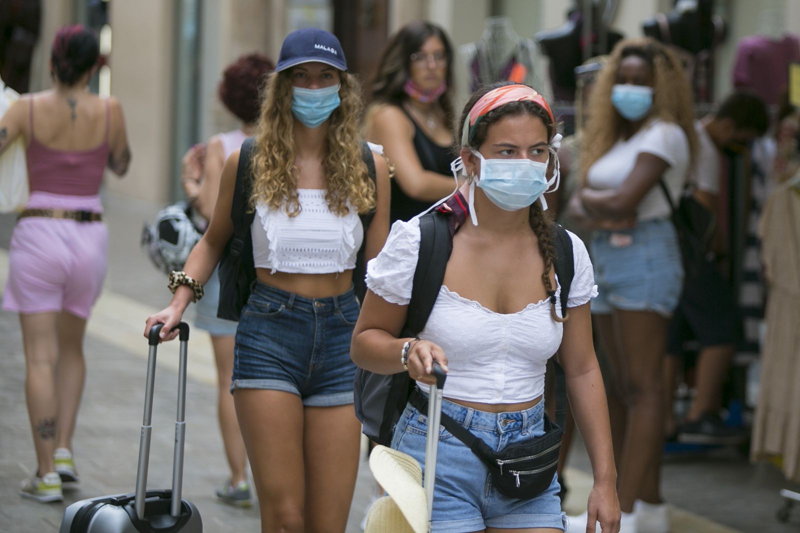 Turistas este lunes en el centro de Málaga.