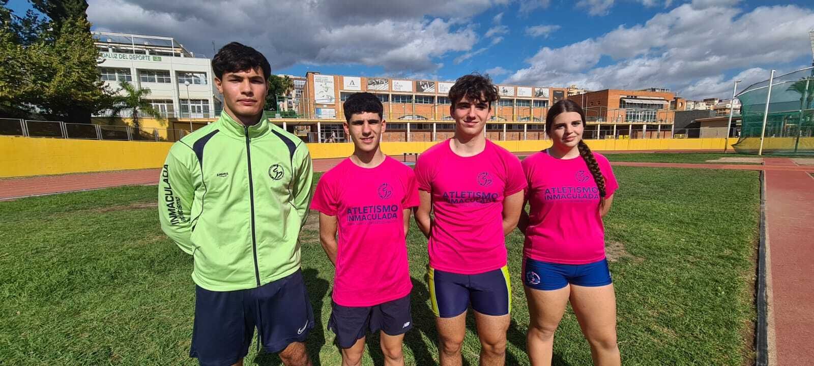 Los cuatro atletas del Inmaculada, en la concentración