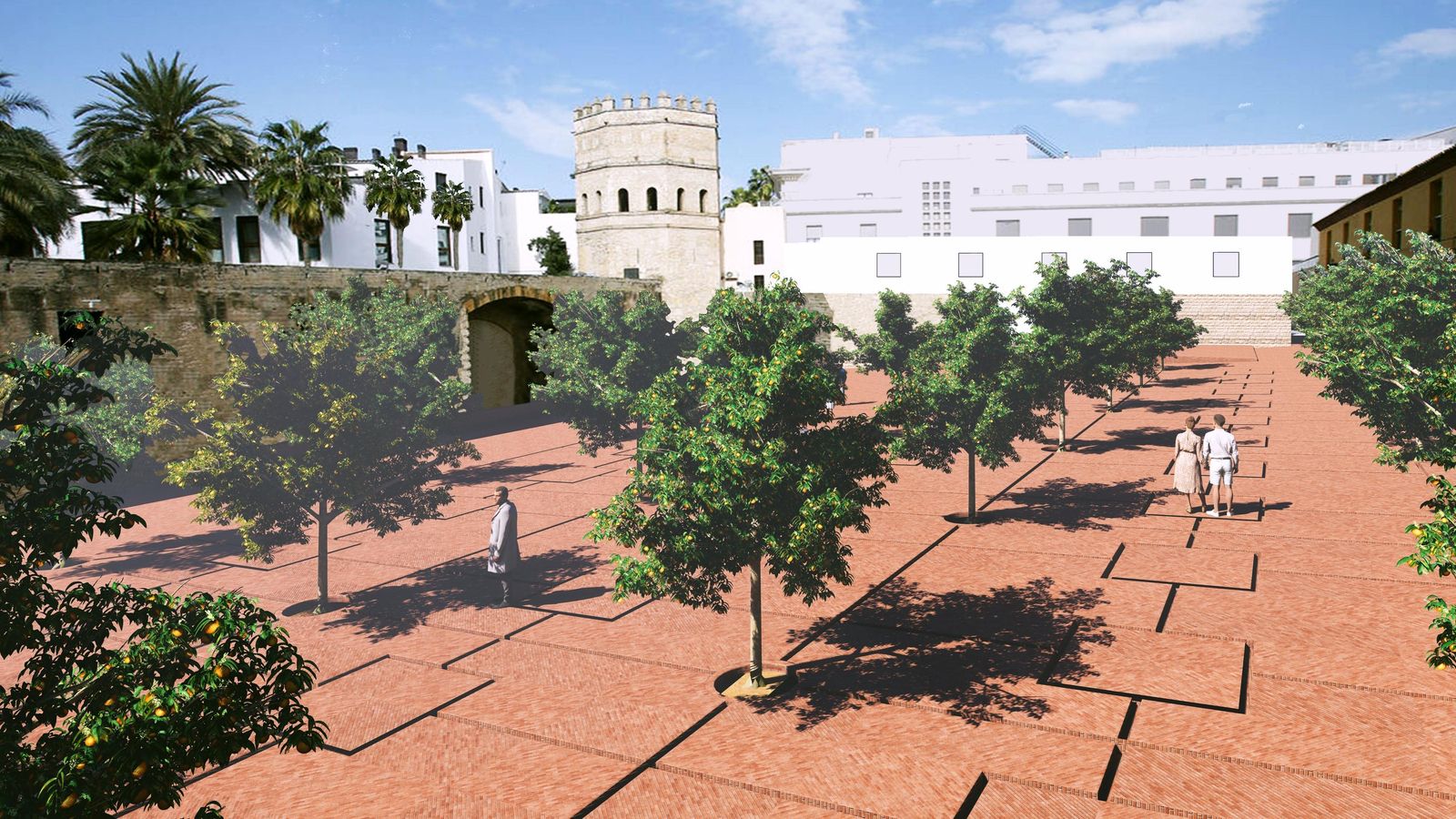 Recreación de la nueva plaza de naranjos.