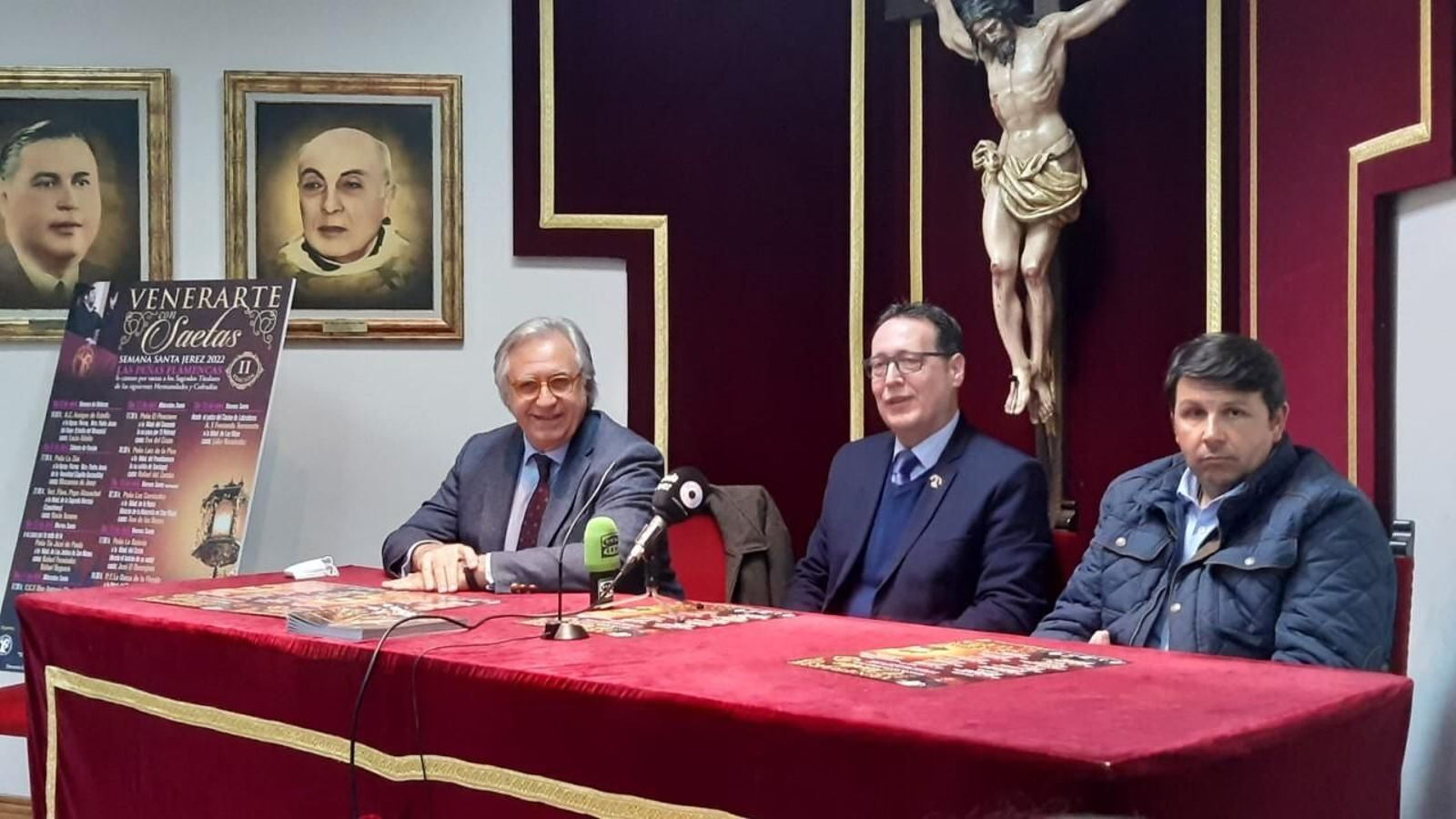 Francisco Camas, José Manuel Rodríguez y Antonio Espinar, en la presentación de 'Venerarte con Saetas'.
