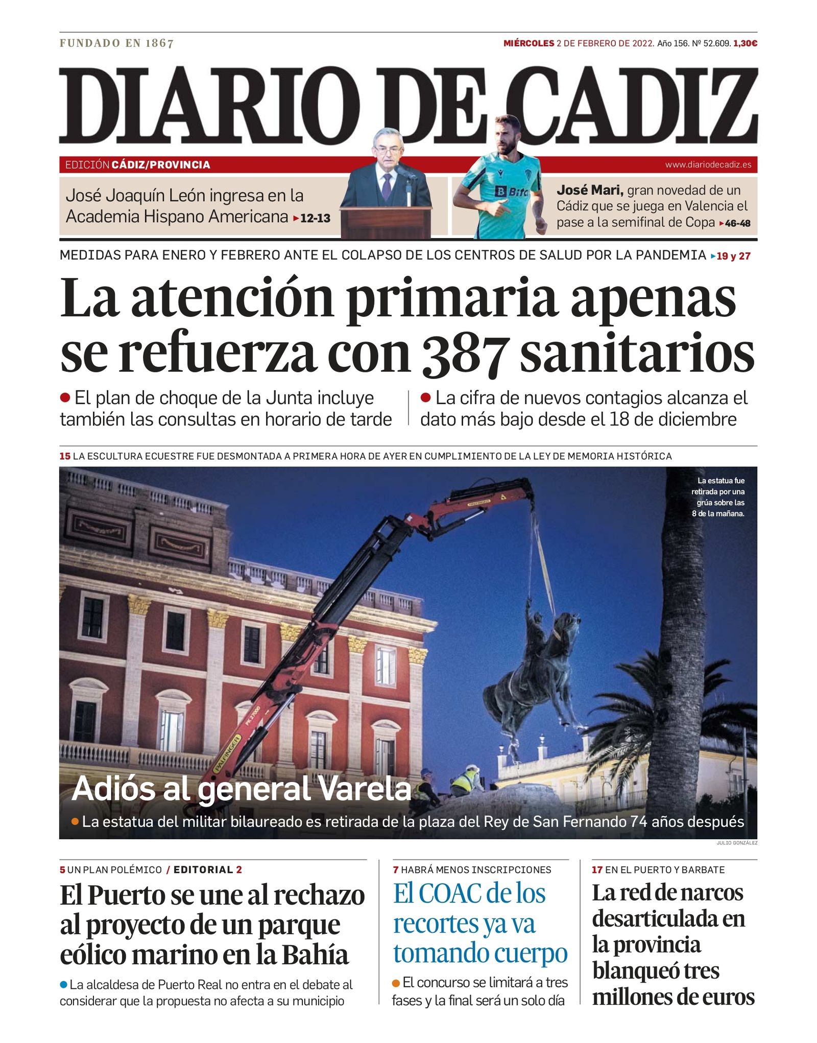 Las 22 portadas de Diario de Cádiz de 2022