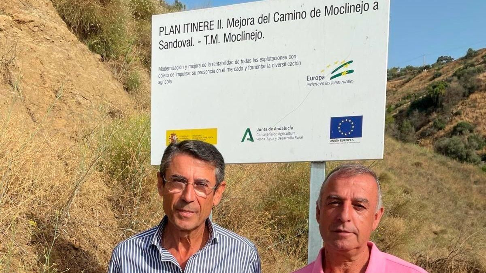 Caminos rurales que se han mejorado en Moclinejo.