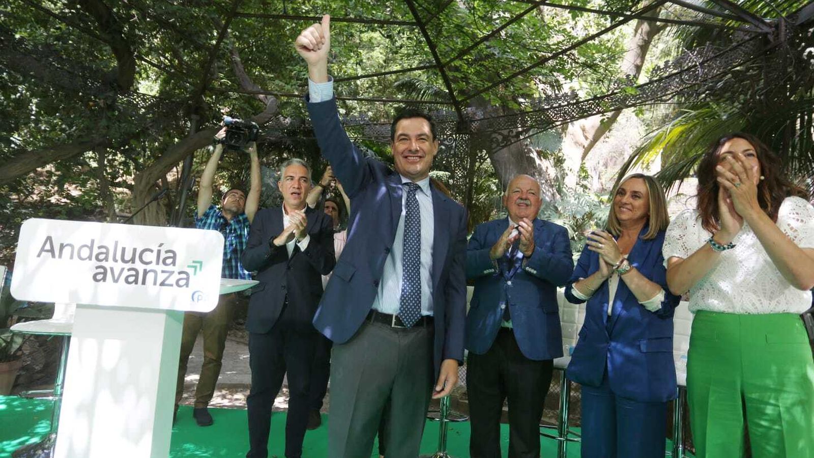 Juanma Moreno en el balance de la candidatura en Málaga.