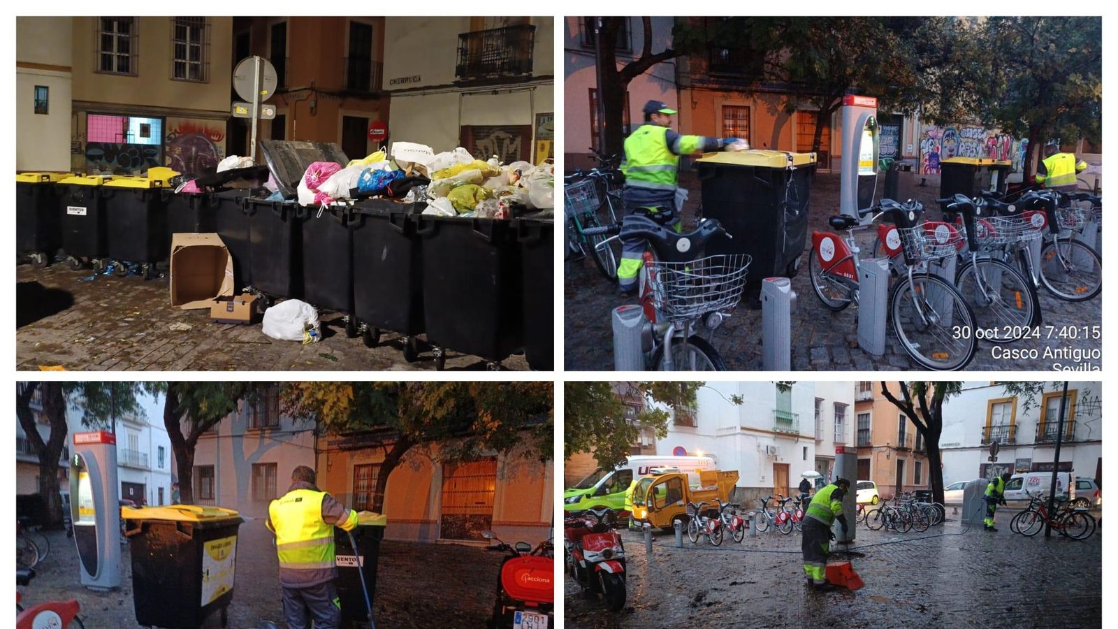 Situación de la plaza Almirante Espinosa cuando tenía contenedores sin la estructura actual