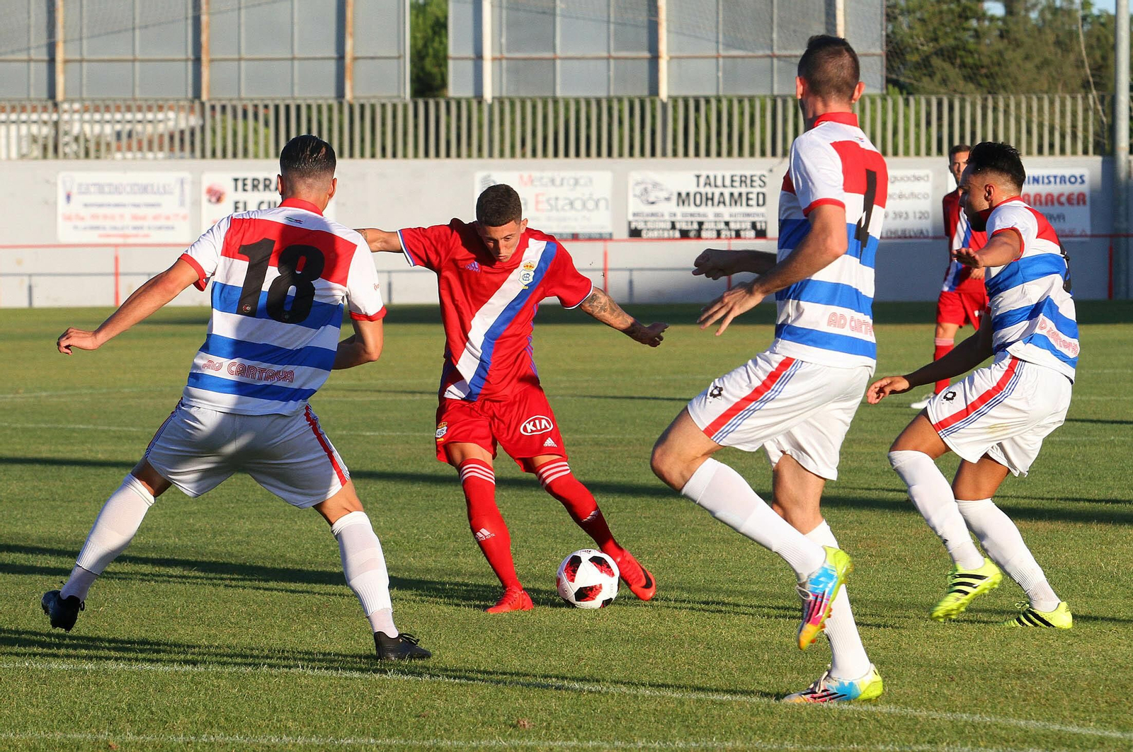 Lance del amistoso Cartaya-Recreativo del pasado verano.