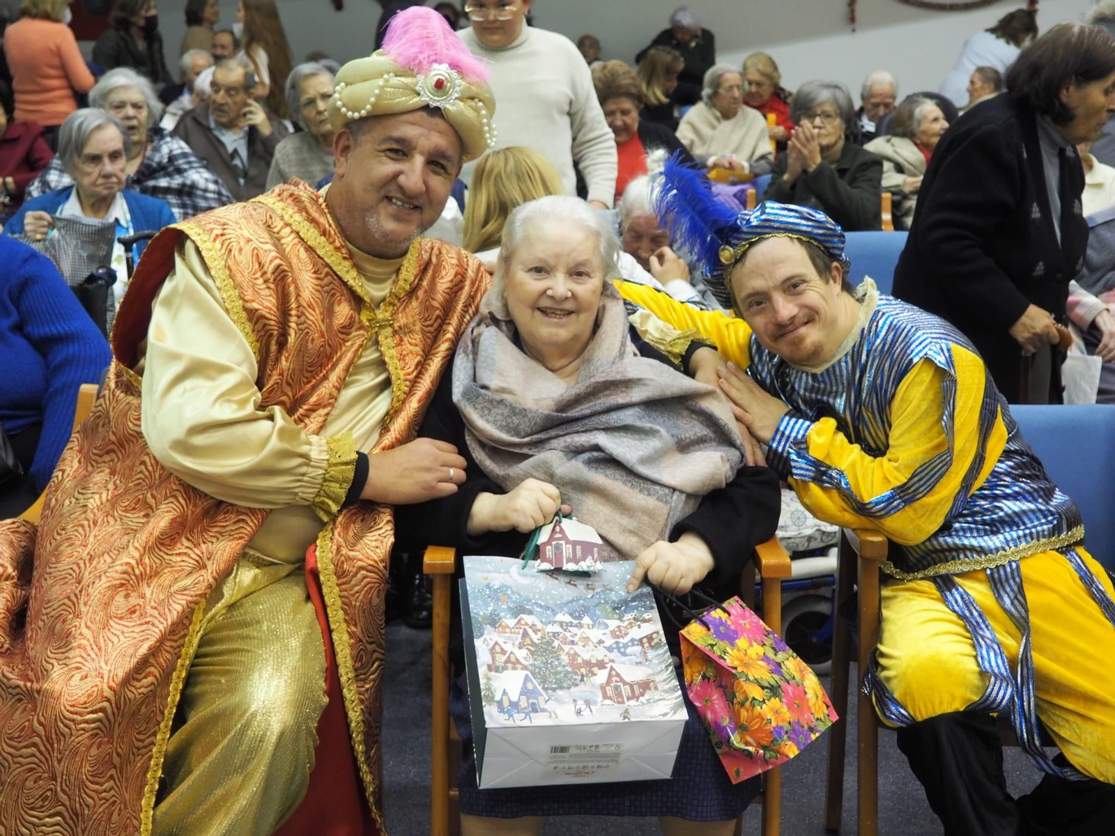 Otro momento entrañable de la visita.