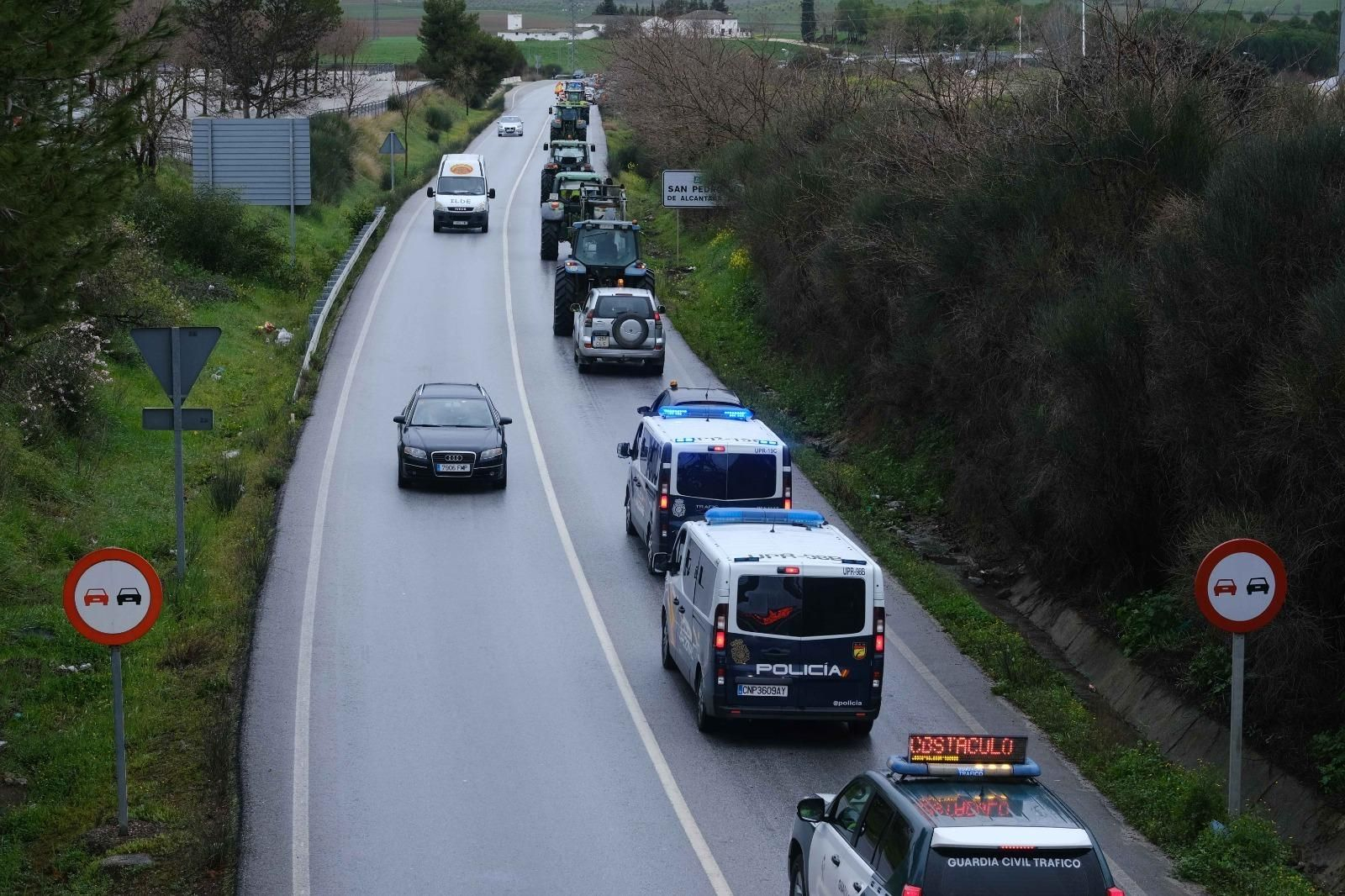 Ronda, epicento de las tractoradas de los agricultores este lunes