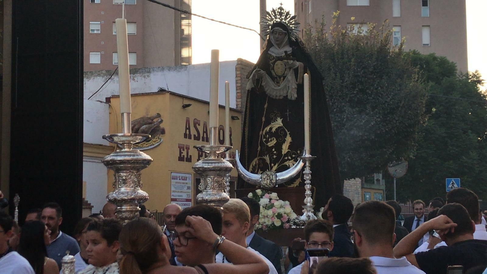 María Santísima del Consuelo en el traslado de ayer.