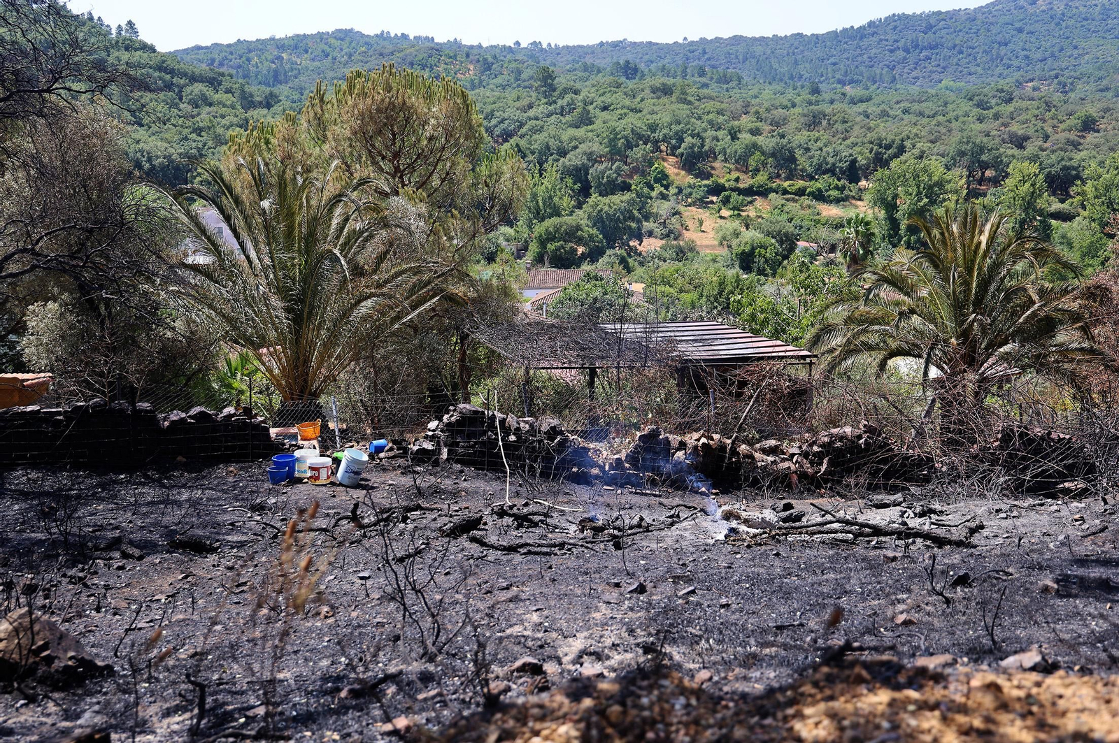 Imágenes de los vecinos de Los Romeros ya en sus casas tras el incendio