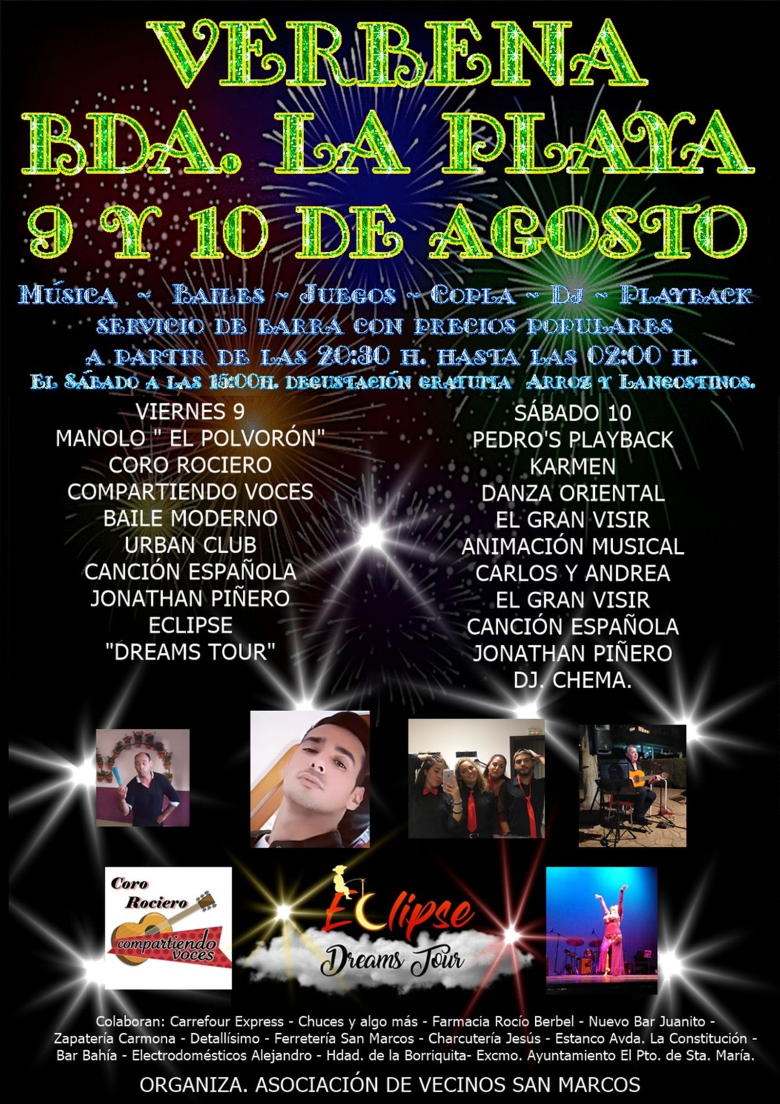 Cartel de la verbena de la barriada de La Playa.